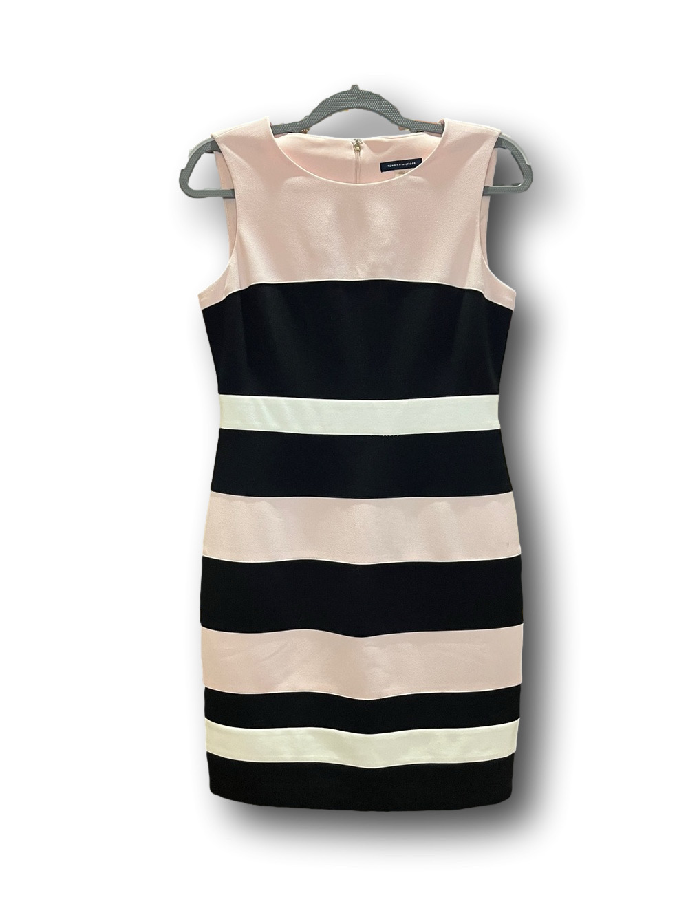 Tommy Hilfiger Striped Scuba Midi Dress - pink, blue, white